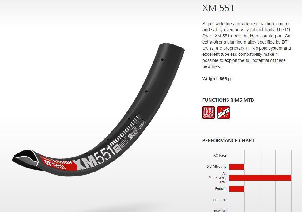 Dt Rim Xm551 27.5 28 H 40 Wide DT Swiss