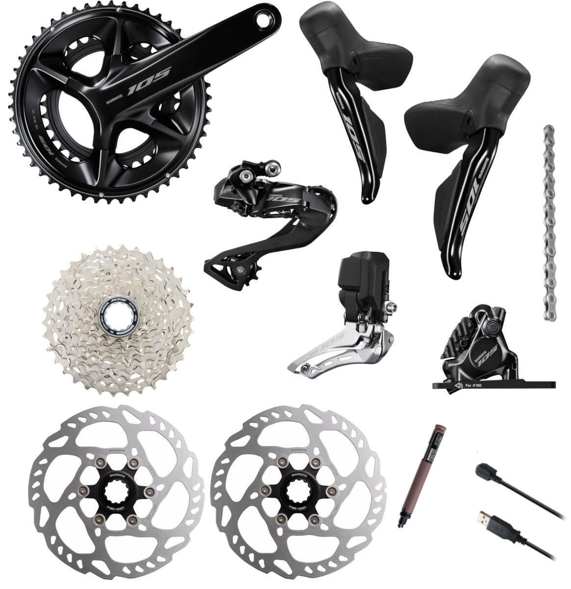 Shimano 105 R7170 12-Speed Di2 Disc Road Groupset