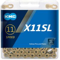 CHAIN  1/2 x 11/128 x 118 links, 11 Speed, KMC X-Superlight Chain, X11SL, X-SERIES, TI-N GOLD