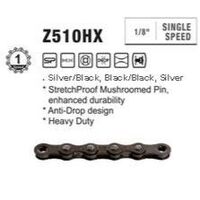 CHAIN - Single Speed KMC, Z1WIDE Chain,  1/2 x 1/8" x 112 links,  BLACK (heavy duty, anti-drop)
