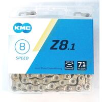 CHAIN, KMC, NEW MODEL   Z8.1, 1/2" x 3/32" x 116L, suitable 6,7,8 speed, with connector, Silver/Silver, KMC Box,