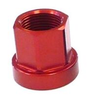ALLOY HUB AXLE NUT - M14, Flange Type, Red