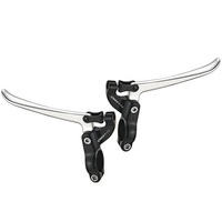 BRAKE LEVERS - Tektro Brake Lever For Flat Bar Road, 3 Finger Type, 22.4mm Clamp, For Caliper or Mini V Brakes, Alloy, SILVER/BLACK (Sold In Pairs) (F
