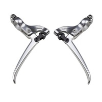 BRAKE LEVERS - Tektro Brake Lever For Flat Bar Road, 3 Finger Type, 22.4mm Clamp, For Canti or Road Caliper, Alloy, SILVER/SILVER (Sold In Pairs) (FL7