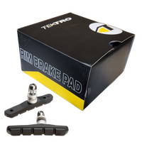 Brake Shoes,  WORKSHOP BOX, L72mm, black for V-brakes, with threaded posts, BOX qty 25 Pairs, Quality Tektro part,  compare with item 8102BULK