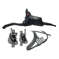 TEKTRO Hydraulic Disc Brake - AURIGA TWIN  HDT545 - Right hand lever w/ left & right caliper - Hose 3300mm - Black - (Uses 2.3mm Rotors Only - Rotors 