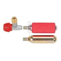 Co2 INFLATOR KIT  with 2 x 16g Threaded Cartridges, Precision Body with Air Control Knob, Insulator Sleeve, AV & FV