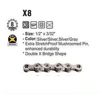 CHAIN, KMC, X8, 1/2" x 3/32" x 116L, with connector, Silver/Silver, KMC Blister