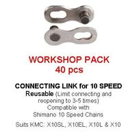 Connecting Link for 10 Speed, KMC, Silver, 40pcs for  WORKSHOP re-usable
