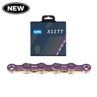 CHAIN, KMC, 11 Speed, X11TT, Neo Chrome, 118L, Triple X durability similar to DLC, Specially designed for road racing & time trial