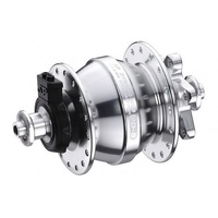 Available for Special Order via Email  -  DYNAMO HUB  Shutter Precision, 6V 3W Output, Front,  28H, 6 Bolt Disc, Standard QR, PD-8  SILVER