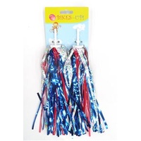 STREAMERS - Grip Streamers, BIKES UP!, SILVER RED & BLUE