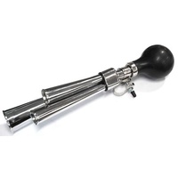 AIR HORN - Three pipes,   BIKES Up!, Silver With Black Rubber Bulb