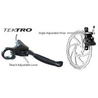 HYDRAULIC DISC BRAKE SET - Tektro, Post Mount, FRONT, 800mm Brake Hose, 160mm Rotor, 2 Finger Reach Adjustable Lever, With IS/PM Adaptor