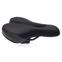 Velo Saddle 250 x 150 mm Memory Foam Vinyl Top Black Rail with Clamp