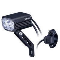 FRONT LIGHT FOR E-BIKE - 1000 Lumens, 14 Watt, 12-36V, high beam function w/300mm switch cable, w/HB12 stem mount w/1200mm cable, fork mounting option