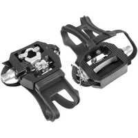 Exercise Bike Pedals — SPD One Side, Toe Clip Other, Cleats Included