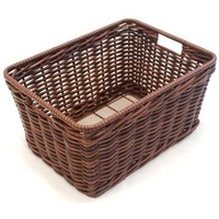 Rear Wicker Basket — Fixed, Brown, 43 x 33 x 22 cm