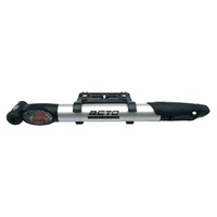 Beto Alloy Mini Pump with Gauge – Oval Barrel, T-Handle, Dual Head Schrader/Presta