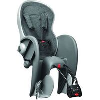 BABY SEAT - Polisport Wallaby, Deluxe, Q/R, 5 Point Adjustable Safety Harness, Easy Assemble, GREY/SILVER