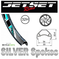 700C / 29er Disc Front Wheel — Jetset HC-E331 32H, Novatec sealed, 15×100