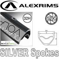 26" Disc Front Wheel — Alex Volar 32H, Novatec sealed, 15×110 Boost