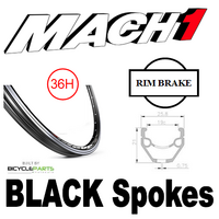 WHEEL - 26" Mach1 REVO 36H P/j Black Rim,  3 SPEED INTERNAL COASTER 3/8 Nutted (117mm OLD) Loose Ball Sturmey Silver Hub,  Mach 1 BLACK Spokes