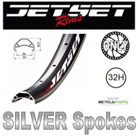 24" Disc Rear Wheel — Jetset HC-E331 32H, Joytech, screw-on freewheel, QR 135
