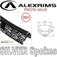 700C / 29er Rear Wheel – Sturmey-Archer S1C Single-Speed Coaster Hub, Alex MD21 26mm Black Rim, 36H, Silver Spokes