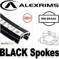 24" Rear Wheel — Alex DM18 36H, sealed, 8–10-speed cassette (Shimano/SRAM HG freehub), QR 135
