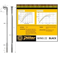 Pillar AERO Spoke PSR WING22,  J-Hook,  1.4mm thick x 2.2mm wide,stainless 14g x 309 black. (incls Brass nipples) (SOLD INDIVIDUALLY) Can be cut up to