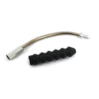 CABLE GUIDE - 135 Degree Angle Noodle, For V Brake, Stainless Steel, SILVER and rubber  boot