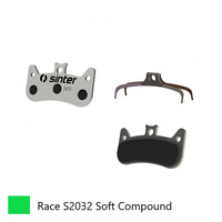 BRAKE DISC PADS - MTB RACE pads (softer compound for great BITE), GREEN, Formula Cura 4 - Quality Sinter product Made in Slovenia