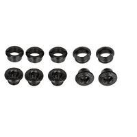 FSA Gossamer Pro 1x Chainring Bolt Kit, 5 Male and Female Bolts, Black Alloy