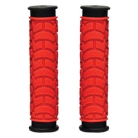 GRIPS - Dual Density MTB Grips, Clossed End. 130mm RED  - Oxford Product