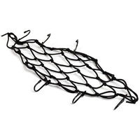 CARGO NET - Strong elasticated webbing, nylon coated, hardened steel hooks, 12" x 12", BLACK   - Oxford Product