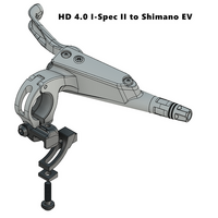 Shifter adapter kits, Mod.HD4.0, left hand side, steel, fits DH-R TRAII, C2.3 & E-MTB - Black.
