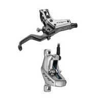 `A NEW ITEM - TRP DHR EVO PRO FRONT, Disc brake set, front, for right hand, alloy, hydraulic 4-piston. SILVER/GREY -  (Uses 2.3mm Rotor Only - Rotor n