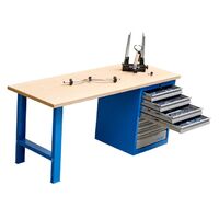 628677 Professional Mechanical Workbench  Comes with a tool chest with eight drawers, 2050mm wooden top. Most of the 160 tools are in four drawers in 