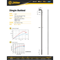 Pillar PSB34 Alpen 1 Single-Butted J-Bend Spoke - Black
