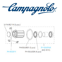 Campagnolo HG Aluminium Freehub Body 30 mm Black for 17 mm Axle