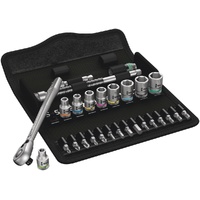 Wera 8100 SA 8 Zyklop Metal Ratchet Set Switch Lever 1/4" Drive Metric 28 Pieces