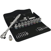 Wera 8100 SC 8 Zyklop Metal Ratchet Set Switch Lever 1/2" Drive Metric 28 Pieces