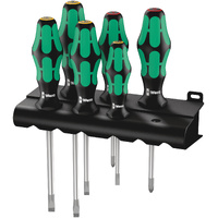 Wera 334/6 Kraftform Plus Lasertip Screwdriver Set with Rack 6 Pieces