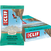 Clif Bar Energy Bar — Cool Mint Choc (49 mg Caffeine) — Box of 12 × 68 g