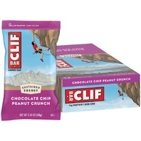 Clif Bar Energy Bar — Chocolate Chip Peanut Crunch — Box of 12 × 68 g