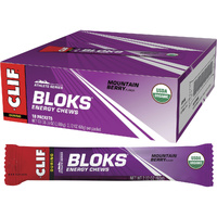 Clif Bloks Energy Chews — Mountain Berry — Box of 18 × 60 g