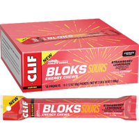 Clif Bloks Sour Strawberry Lemonade Energy Chews with 25mg Caffeine