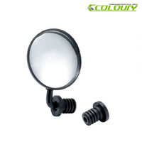 COLOURY Mirror - 3 Inch Round - 360 Deg Angle Adjustable - Dual Plugs 17.8/19.0mm