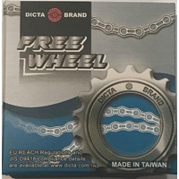 DICTA Freewheel - 1/2 x 3/32 - 14T - CNC Machined Silver EZ-OFF